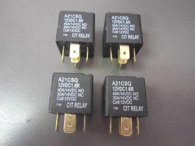 Set of 4 CIT Relays A21CSQ / 12VDC1.6R 40A/14VDC NO / 30A/14VDC NC