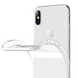 iPhone X Case, iPhone 10 Case, RANVOO Clear Thin Slim Fit Transparent Cover Premium Flexible Soft TPU Bumper Case for iPhone X (Clear)