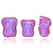 eNilecor Knee Pads for Kids, Kids Knee and Elbow Pads Wrist Guards Protective Gear 3 in 1 Set for Roller Skates Cycling BMX Bike Skateboard Inline Skatings Scooter (Purple/Pink,M)