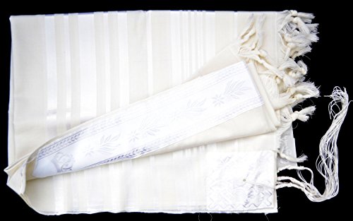 Kosher Tallit Talis Prayer Shawl 100% Wool 47x67"/120x170cm Made Israel.white