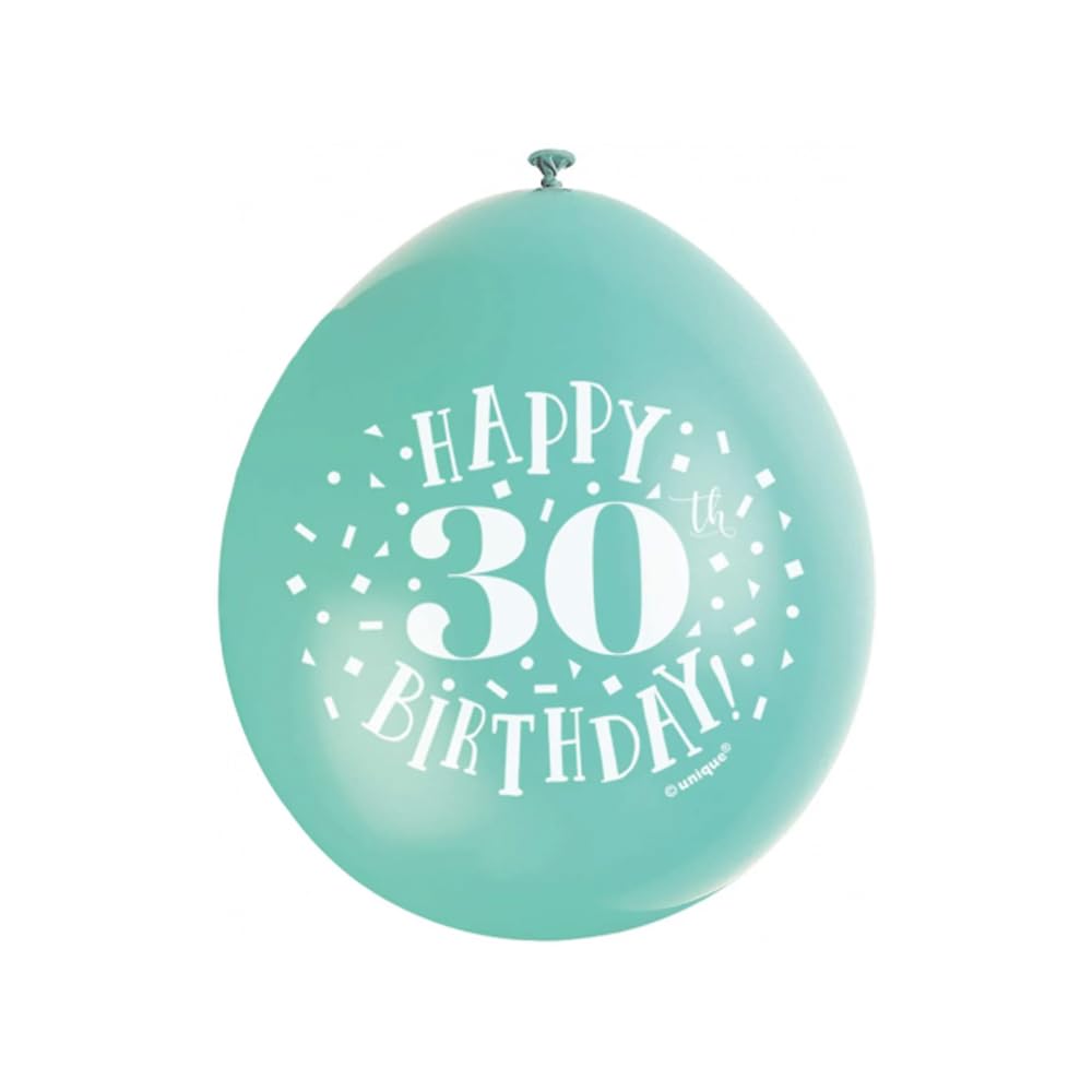 Happy 30th Birthday Assorted Colors Latex Balloons (22cm) Pack of 10 - Festive & Fun Party Decorations, Orange