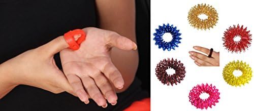 PERCARE Acupressure Plastic Thumb Pad Type I Jimmys Set of 5 + Sujok Pain Therapy Finger Massager Rings Set of 5 Thumb Jimmy Suits To All, Sujok Rings - 2.5Cm Dia