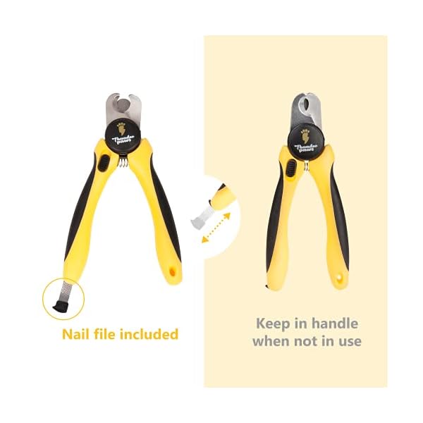 Professional-Grade-Dog-Nail-Clippers-by-Thunderpaws-with-Protective-Guard-Safety-Lock-and-Nail-File-Suitable-for-Medium-and-Large-Breeds Thunderpaws Professional-Grade Dog Nail Clippers with Protective Guard and Safety Lock (Medium to Large Breeds, Yellow)