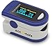 Zacurate Pro Series CMS 500D Deluxe Fingertip Pulse Oximeter Blood Oxygen Saturation Monitor with Silicon Cover, Batteries and Lanyard, Sapphire Blue