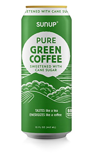 Sunup Pure Green Coffee, Sweetened With Cane Sugar, Natural Coffee Made From Raw Green Coffee Beans, 12 Pack