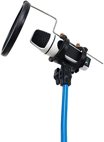 Microphone&amp;Phone Stand SIBORIE Movable Adjustable MIC Stand With Bendable Clamp Pop Filter Cover Metal Goosenecks Microphone Clip Holder For Cellphone/PC/iPad Karaoke Video Recording On-line Chatting