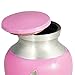 M MEILINXU Small Keepsake Urn for Human Ashes, Mini Cremation Urns - Fits a Small Amount of Cremated Remains - Display Burial at Home or Office Decor (Pink Butterfly, Hand Engraved Brass Urn
