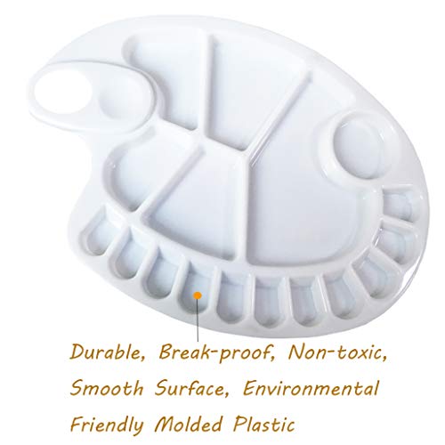 Non-Stick Paint Palette 2 PCS Artist Paint Mixing Tray Palette Oval Shaped Easy Clean Art