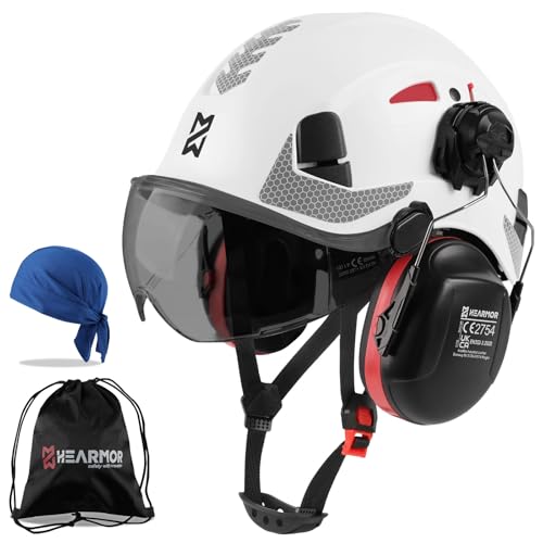 White + Somke visor + TS1 Earmuffs