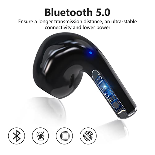 Wireless Earbud Bluetooth 5.0 Headphones with Charging Case and Mic, 24H Cyclic Playtime Touch Control Deep Bass Mini Earbuds TWS Earphones Hi-Fi Stereo Sound Headset for Workout Running Travel