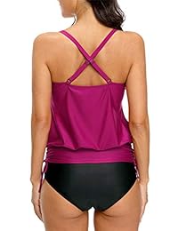 ALove juego de tankini de dos piezas con estampado floral y shorts de playa para dama