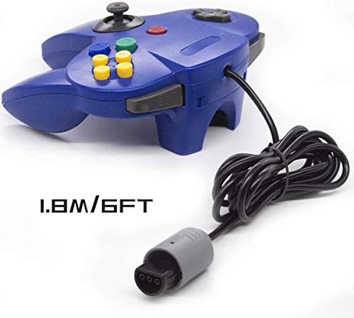 Wired Controller for Nintendo 64 N64 Console, Upgraded Joystick Classic Video Game Gamepad（Yellow and Blue,Pack of 2） - Thumbnail 4