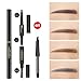 3 in 1 Automatic Eyebrow powder & Eyebrow brush & Automatic Eyebrow pencil with a refill pencil Professional 3D Eyebrow Cosmetic Makeup Tool Waterproof &Long-lasting light brown#3