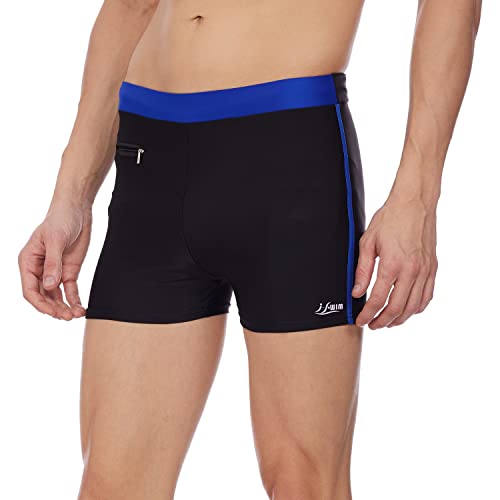 I-Swim Mens Costume Is-010 Size 2Xl Black/Red With Is-010 Size 2Xl Black/Blue Pack Of 2 And Swimming Goggles Is-508 1