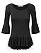 Doublju High-Low Ruffle Blouse Top (Made In USA/Plus Size Available)