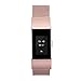 Fitbit Charge 2 Band, ALNBO Milanese Mesh Loop Stainless Steel Replacement Bracelet Strap with Strong Magnet Lock, Rose Gold