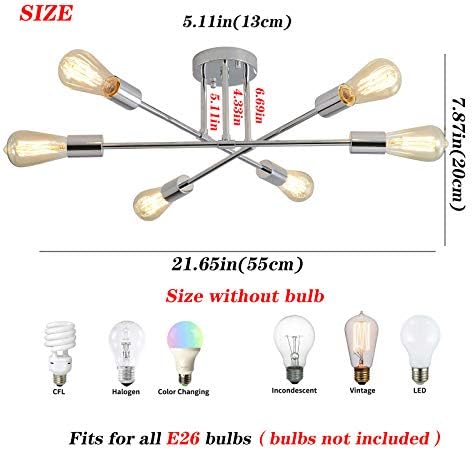 Modern ceiling light fixture with three gentle bulbs, suitable for a bedroom setting.