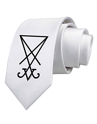 TooLoud Sigil of Lucifer - Seal of Satan Printed White Neck Tie