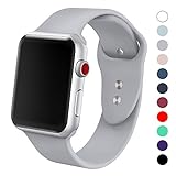 Yimzen Soft Silicone Sport iWatch Band Strap for Apple Watch Series 3 2 1 Sport & Edition 38mm M/L Fog