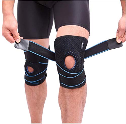 Mcolics Knee Pads Brace Support for Men Women Relieves ACL, LCL, MCL, Meniscus Tear, Arthritis, Patella Tendon, Tendonitis Pain, Running, Workout, Basketball, Sports (Black/Blue) - Thumbnail 7