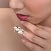 Punk Rhinestone Wave Pattern Nail Ring Finger Tip Art Jewelry Wedding Silver