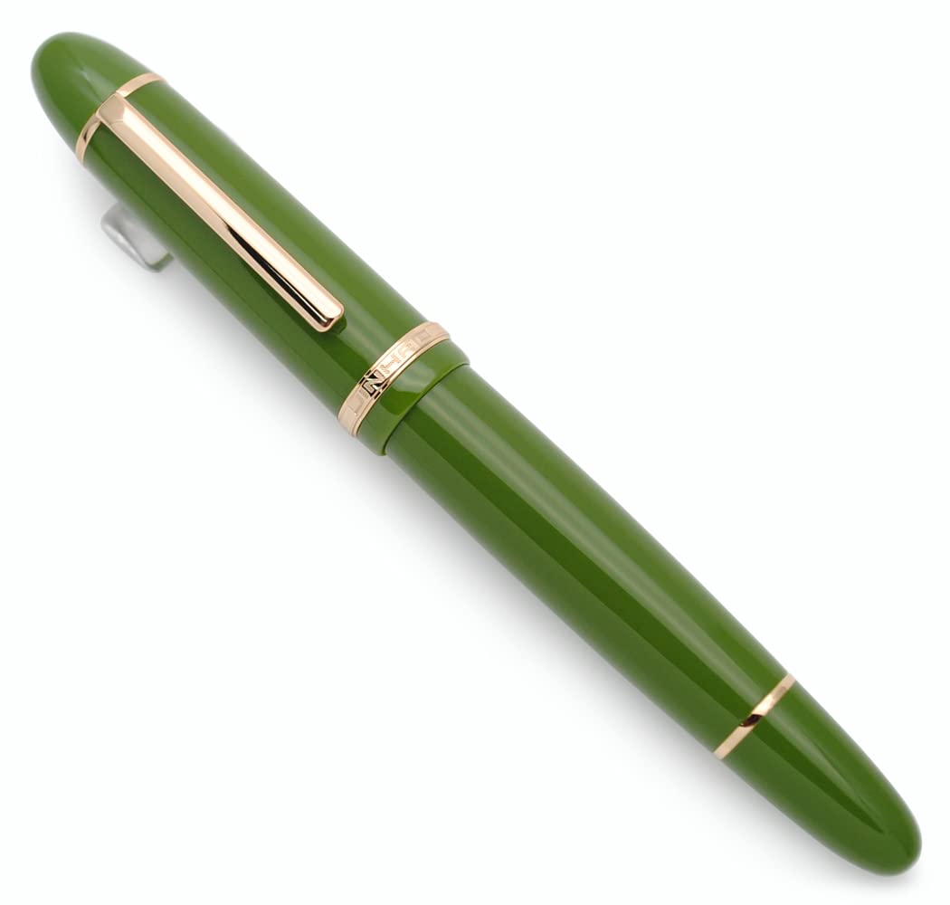 JINHAO X159 Resin Fountain Pen with Ink Converter (Fine Nib, Gold Clip-Avocado Green)