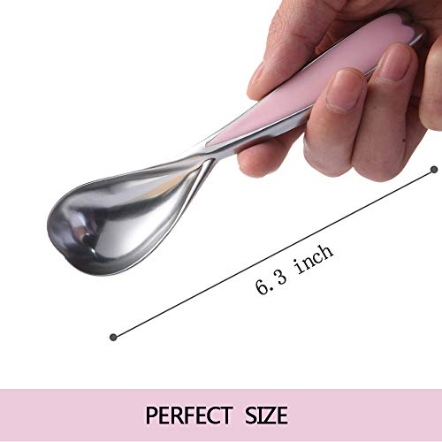 MYL Ice Cream Scoop,Comfortable Easy Grip Ergonomic Handle,Scooper Professional Kitchen Tool For Cookie Dough,Ice Cream,Pies,Dishwasher Safe (Pink)
