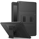 MoKo Case for Fire HD 10 - [Heavy Duty] Shockproof Defender Full Body Rugged Hybrid Cover with Built-in Screen Protector for Amazon Kindle Fire HD 10 Inch Display Tablet (2015 Release Only), BLACK