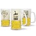 Juvale Funny Double Wall Gel Freezer Beer Mugs (17 oz, 6 Pack)