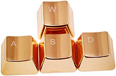 Metal Keycaps Golden WASD Cherry MX Keycaps For Mechanical Gaming Keyboard (Golden WASD)