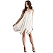 Tenworld Women Irregular Hem Mini Dress Thin Backless Lace Chiffon Party Dress