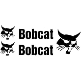 Pair of Bobcat Decal Kit T550 Track Skid Steer T 550 Loader T 770 Sticker Vinyl Die Cut Sticker Set Hat (Pick Your Color) 8'' Width 2'' Height Each (Black)