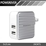 Wall Charger, POWERIVER Fast Charger Portable Charger 2-Port USB Charger for iPh
