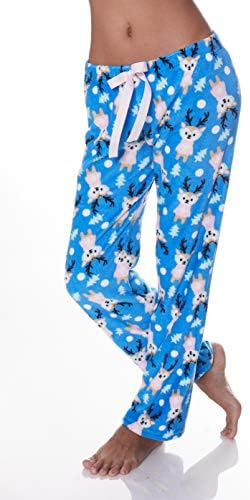 Sleep Co Womens Pajama Pants Plush Fleece Lounge Sleep Pajamas Pant Bright Blue Medium Buy Online At Best Price In Uae Amazon Ae