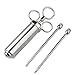 Less Like 304 Stainless Steel Meat Injector Kit with 2-oz Large Capacity Seasoning Injector Syringe and 2 Professional Marinade Needles
