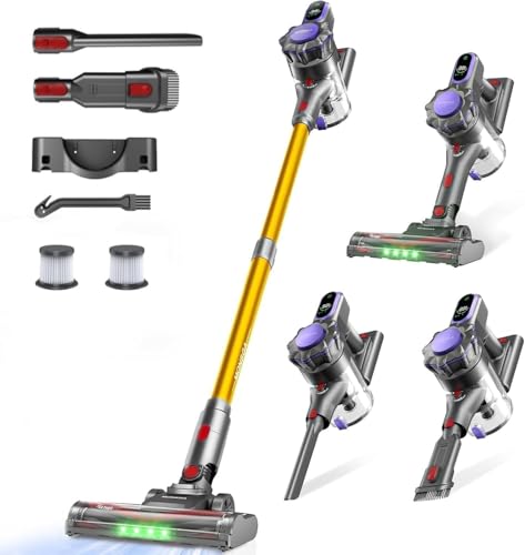 MONSGA Cordless Vacuum Cleaner, 45KPa Stick Vacuum for Home, 50Mins Anti-Tangled Vacuum Cleaner with Charging Dock, Light-Weighted Handheld Vacuum for Pet Hair/Carpet/Floor, MV3