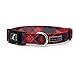 Buju Citizen K9 Dog Collar - Adjustable Large Medium Small xs for Dogs & Cats - Polyester Training Collars Strong and Safe Stays with Matching Leash Available (Red Plaid, Medium: 13” to 20” ¾” Wide)