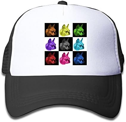 YSDISJE Floral Mosiac French Bulldog Kid Mesh Hat Toddler Baseball Cap For Boys Girls Really Funny Adjustable Snapback Hip Hop Cool Trucker Plain Flat Hats For Dance,Neo-Jazz,Street Jazz,Reggea