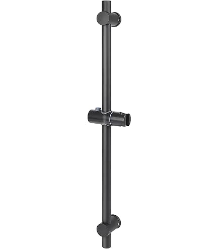 Shower Slide Bar – Height & Angle Adjustable Stainless Steel Sliding Rod With Handheld Shower Holder (Black, Single Pole)