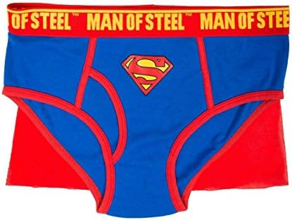 DC Comics Superhero Caped Boxer Shorts or Men's Briefs (Large, Superman Brief)