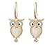 Cute Night Owl Opal Dangle Earrings For Women Girls Golden Plated