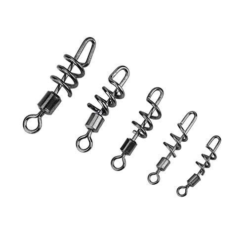 Alomejor 50 stücke Angeln Wirbel Edelstahl Drehwirbel Angeln terminal Tackle # 4, 6, 8, 10, 12(10#)