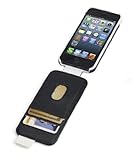 Kensington K39610WW Portafolio Flip Wallet Case for iPhone 5 - 1 Pack - Carrying Case - Retail Packaging - Black Snakeskin