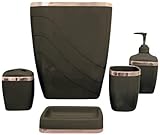Carnation Home Fashions 5-Piece Plastic Bath Accessory Set, Brown (Kitchen)