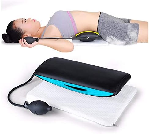 ANMODUXY Lumbar Back Stretcher, Manual Inflatable Spine Pain Relief Back Wrist Massage Cushion Lumbar Traction Stretching Device Waist Spine Relax