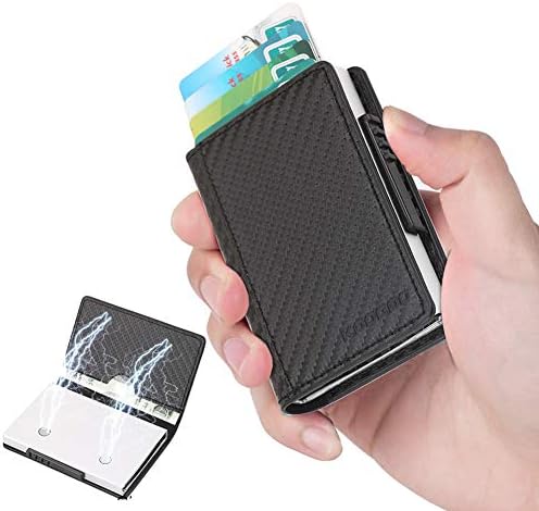 Minimalist Genuine Leatherr Wallet RFID Blocking Credit Card Pop-up Card Case