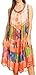 Sakkas 101RC Palm Tree Tie Dye Caftan Dress/Cover Up - Blush - One Size