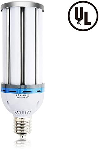 54W (400W Replacement) LED Corn Light Bulb with E39/E40 to E26/E27 Adapter - Lerlite E26 5400 lumens 85-265V Day White for Street Lamp Garage Factory Warehouse High Bay Barn (54w)