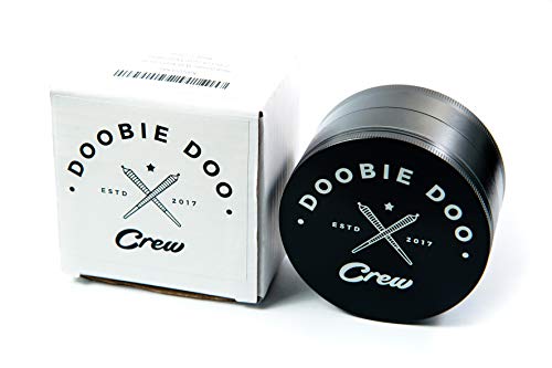Doobie Doo Crew Extra Large Metal Herb Grinder with Catcher 2.95 Inch 4 Piece Black - Thumbnail 4
