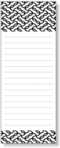 Memo NotePads, Pack of 4 with Black Fun Design 3.5" x 9" with 50 Tear Off Sheets Per Pad (D: Four Pack - Black)